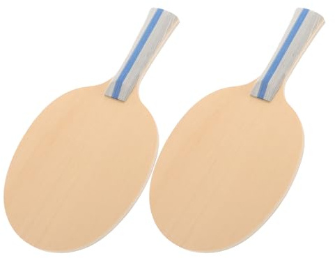 Healifty 2 Paletas de Tenis de Mesa de Madera sin Terminar para Principiantes Pala de Tenis de Mesa de Control Fuerte Superficie Pintable Tamaño Estándar Mango Largo para Entrenamiento