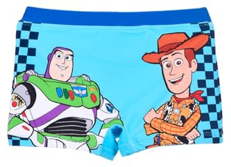 Disney Pixar Toy Story Pantaloncini da Bagno da Ragazzo, Woody Buzz Lightyear Boxer Costume da Bagno per Bambino, Taglie 3 a 8 Anni (IT, età, 8 Anni, Regular, Blu)
