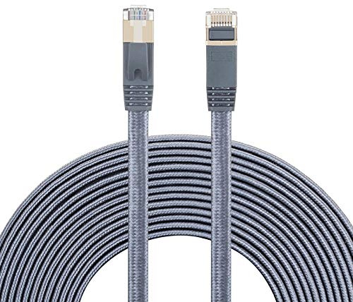 Nanxudyj Cat 7 Ethernet Cable 1M, Nylon Braided CAT7 Shielded Internet Cable RJ45 LAN Cable High Speed Gigabit Network Patch Cord Gold Plated Plug STP Wires for Router, Modem, Xbox, PS4, Camera.