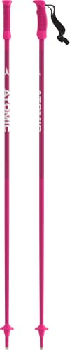ATOMIC AMT Jr Ski Poles, 3* Aluminium Ski Pole, Ergonomic Jr Handle on the Pole, Elastic Kids Hand Strap, Poles with 50 mm Piste Basket
