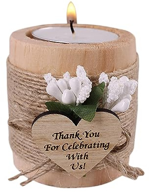 BestAlice - Juego de 10 Portavelas de Madera para Velas de Té, Decoración de Portavelas de Navidad, Regalos de Agradecimiento de Boda para Invitados, Portavelas de Cilindro de Madera para el(#1)