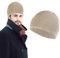 COMNICO 1 bonnet d'hiver tricoté unisexe en pur coton - Coupe-vent - Motif tête de mort - Chaud et confortable - Pour homme et femme - Beige, beige, taille unique