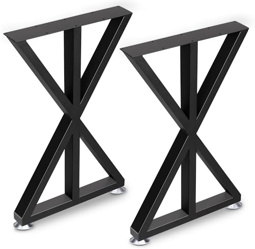 REAMIC tischbeine Metall X-Form Tischbeine Industriedesign schwarz tischgestell tischgestell tischbeine outdoorTischfuß 2 Stück 70cm Tisch füße DIY Werkbank Gestell esstisch füße couchtisch