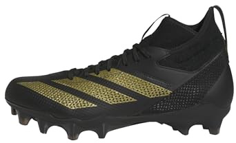 Adidas Unisex Adizero Impact American Football Sneaker, Black/Gold Metallic/Black, 14.5 UK