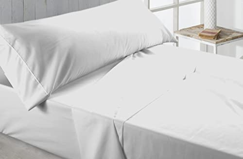 LEBENGOOD Sábanas 105x190/200 - Juego Sábanas Blancas 3 Piezas, Ropa de Cama 105, Sábana Bajera, Sábana Encimera y Funda de Almohada, 100% Algodón (Algodón, 105x190/200)