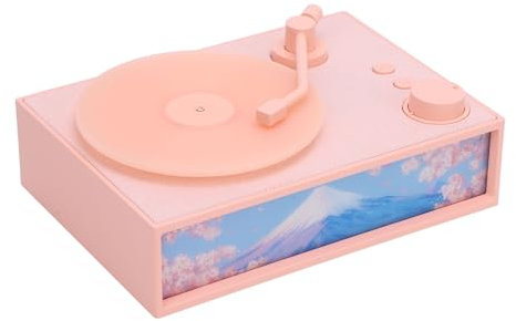Tourne-Disque Vintage, Tourne-Disque Portable Vintage avec Diffuseur D'arômes, Petite Veilleuse LED, Haut-parleurs Bluetooth pour la Décoration de la Maison, du Bureau, Cadeaux