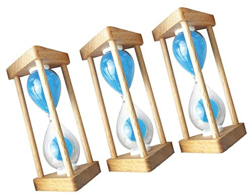 getuse Lot de 3 sabliers en bois – 5 minutes, 90 secondes, 1 minute – Cuisine, yoga, jeux, lecture, étude, exercice, sauna, brossage des dents, repos, histoire, auto-introduction, patience