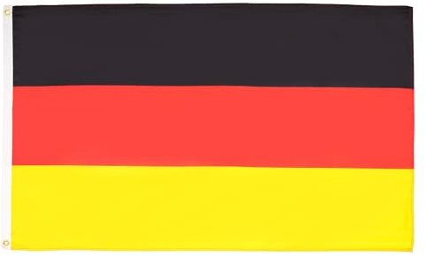 AZ FLAG Lote de 5 banderas de Alemania – 90 x 60 cm – Bandera alemana 100% poliéster con ojales metálicos integrados