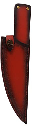 POPETPOP Custodia Per Coltelli Da Cucina in Pelle Marrone 8 Pollici, Protezione Di Sicurezza Per Lame e Taglierina, Custodia Riutilizzabile Antitaglio Per Uso Domestico e Professionale