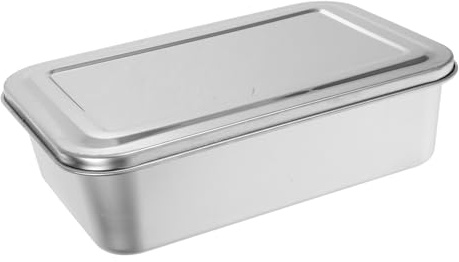 VICASKY Contenitore per Tiramisu con Coperchio in Acciaio Inossidabile Rettangolare Resistente per Conservazione e Esposizione di Dessert con Design Elegante e Facile da Pulire