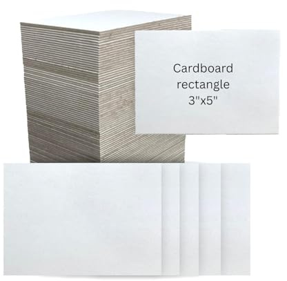 Premium White Cardboard Rectangles, 3x5 Inch, 1.5mm Thick White on one side, 50 Pack Chipboard Sheets ideal for drawing, painting, mounting, and various applications