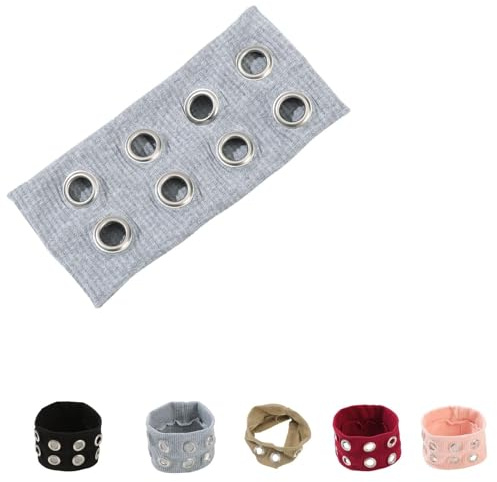 Headband Öljettband, Damhuvudband, Elastiskt Huvudband, Sportpannband Damhår, Elastiskt Huvudband, Brett Pannband, Goth Punk Grunge, Hårtillbehör (grå)