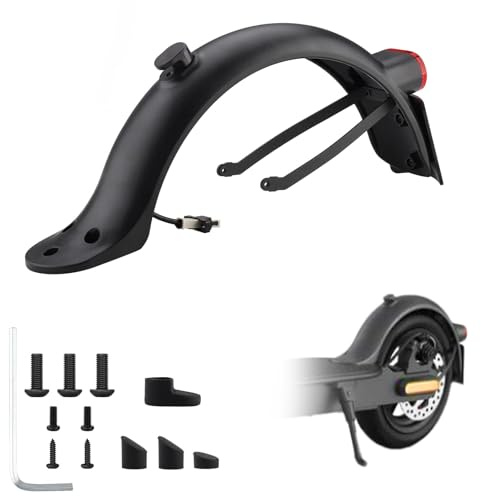 Foymlon Parafango Posteriore Monopattino Elettrico, Posteriore con Staffa Luce Posteriore LED Striscia Riflettente Vite per Xiaomi M365 1S Pro 2 Scooter