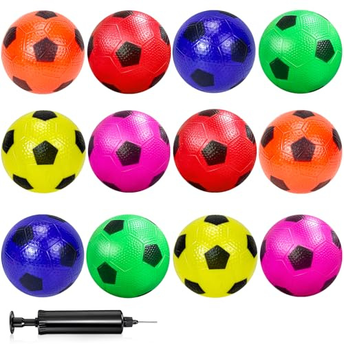 Tcvents Kids Footballs Small Soft Balls, Inflatable Footballs Multipack