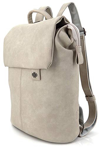 ekavale Elegant Rucksack für Damen & Mädchen – City Daypack aus Optik Leder – klein Schulrucksack Backpack (Stone)
