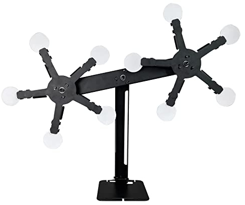 ATFLBOX Drehbarer dynamischer Schießscheibenständer aus Metall mit 10 Stahlplatten für Pistole Airsoft BB Gun (Double Star)