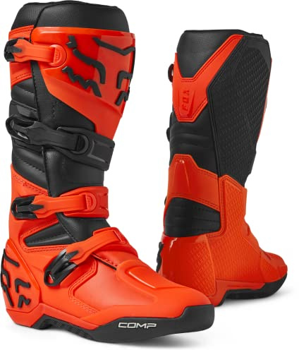 Fox Racing Comp Boot für MX & Offroad, Schutz, verstellbare Passform, Gute Belüftung, Farbe: Fluo Orange, Größe: 48 EU