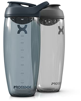 Promixx PURSUIT Protein Shaker Bottle 2-Pack – Premium Sports Shaker Bottles for Protein Mixes and Supplement Shakes – Midnight Blue, Graphite Gray, 950ml