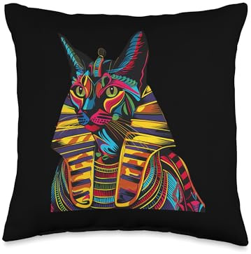 Bastet Pop Art Bast Ailuros Throw Pillow