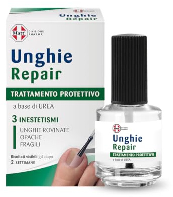 Matt, Unghie Repair, Trattamento Protettivo a Base di Urea, Estratto di Aloe Vera, Vitamina PP e Pantenolo, Ideale per Combattere gli Inestetismi di Unghie Rovinate, Opache e Fragili, 7 ml