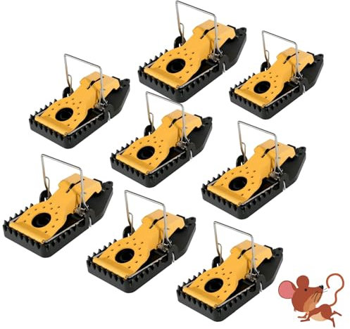 Rattenfalle Schlagfallen,Pedal Rattenfalle Wiederverwendbar Mäusefallen Kunststoff, Rattenfallen mit Köder, Mausfallen für Haus und Draußen (Verbesserte) (8 Stück Rattenfallen)