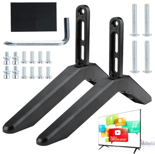 WADY TV Stand Legs, TV Base Pedestal Feet, Universal Table Top TV Stand Base Legs TV Stand Legs Replacement with Screws for Most 32-65”LCD LED Plasma,（Please refer to our size before buying）Black