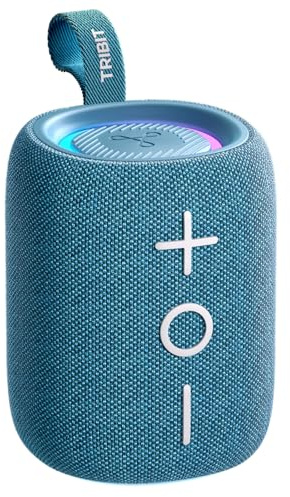 Tribit StormBox Mini+ Bluetooth Speaker 12W,360°Surround Sound,12H Playtime,Bluetooth 5.4,IPX7 Waterproof,RGB Lights,Custom EQ,TWS Pairing,Type-C, AAC/SBC Support,Portable for Home/Outdoor/Travel