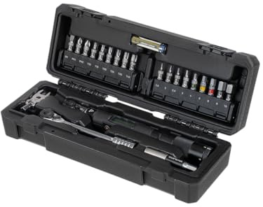 Topeak Torq Stick Pro Digital Torque Wrench Set (TT2631) – 1–20 Nm Range, Digital Display with Audible/Vibration Alerts, 22-Piece Bit Set, Ratchet Rocket HD, 8mm Open-End Wrench, Compact Carry Case