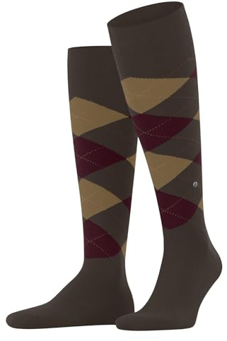 Burlington King M Kh Baumwolle Lang Gemustert Calcetines hasta la Rodilla, Marrón Otoño 5880, 42-48 Hombres