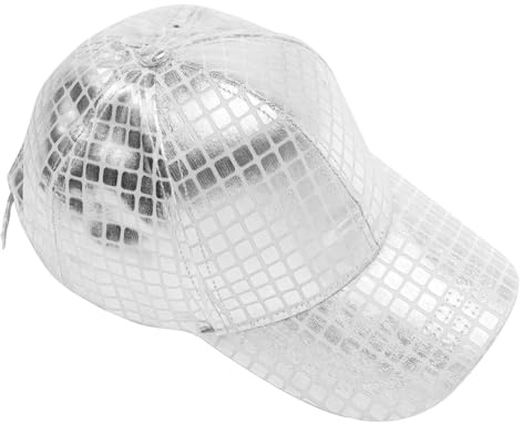 JAZTAKU Unisex Metallic Shiny Baseball Cap Punk Hip Hop Strapback Hats Dad Hat Visor Sports Hat