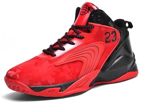 Solastride Las Zapatillas de Baloncesto for Hombre Son de Malla Transpirable, Antideslizantes, Resistentes al Desgaste, Ligeras y con Rebote, Botas de Entrenamiento Deportivo.(Red,42 EU)