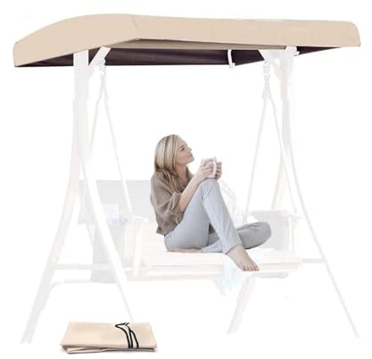 Tetto di Ricambio per Dondolo,Copertura per Dondolo da Giardino 2 3 posti Tettino Parasole,Impermeabile Anti-UV Tetto del Dondolo da Giardino Telo per Altalena