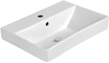 sanicomfort Waschbecken OPIA, eckig, 60 cm, Waschtisch aus Sanitärkeramik, weiß