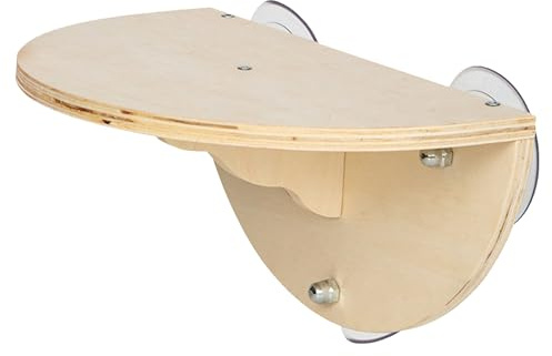 Estante de ventana para gatos - Asiento de cama percha de madera que ahorra espacio, plataforma de escalada para gatitos, soporte para muebles de gato de 3 ventosas | Lugar de descanso elevado para