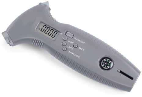 Hipzeepo Misuratore di profondità degli Pneumatici da Auto, di Sicurezza, Luce di Emergenza, Ugello, Strumenti Multifunzionali per la Sicurezza alla Guida, Bussola, Ugello.