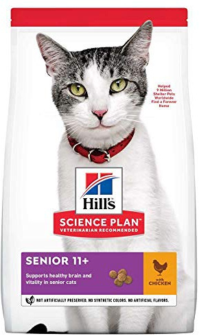 Hills Science Plan Senior 11+ Chicken Dry Cat Food - 1.5kg
