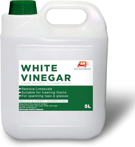 White Vinegar - for Cleaning, Pickling, Marinating & Cooking - Distilled White Vinegar- 5 Litre Bottle (1 Pack)