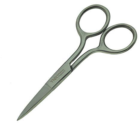 YNR Tijeras de manicura multiusos de acero inoxidable para cutículas, pedicura, kit de aseo de belleza para uñas, cejas, pestañas, piel seca, 9 cm, tijeras de uñas extra afiladas para hombres y