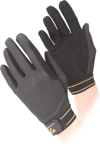 Shires Aubrion - Guanti da equitazione per bambini, taglia L, colore: Nero