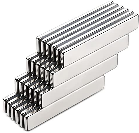 Nikou Magneti a Barra 24 Pezzi Potente magnete in Terre Rare Magnete Forte 60 x 10 x 3 mm per lavori scientifici Fai da Te in Frigorifero