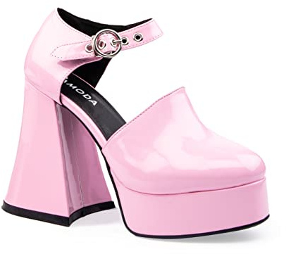 LAMODA Women's One in a Million Court Shoe, Pink Patent, 5 UK