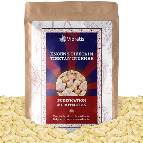 VIBRATIS Tibetischer Weihrauch – 100 g Premium Harz zum Räuchern – Natürliche Mischung für Meditation, Reinigung & spirituelle Harmonie