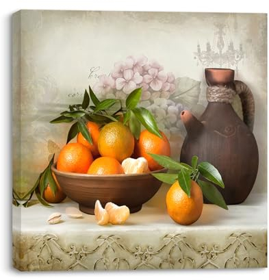 Piy Painting Cuadros Modernos, Cosecha de Frutos de Naranja, Cuadros Decoracion Salon Modernos Cuadro en Lienzo Impresion de Lienzo para Dormitorio, Cocina, Hotel (1 Pieza, 30X30 CM)