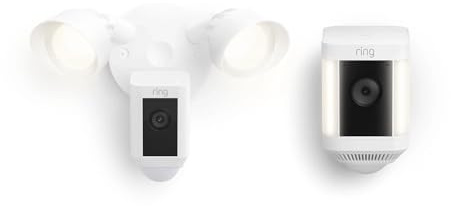 Ring Floodlight Cam Plus with Ring Spotlight Cam Plus, Battery White