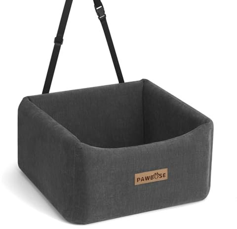 Siege Auto Chien, Siège Auto pour Animaux Amovible et Lavable, Rehausseurs sièges Autos pour Taille Moyenne jusqu'à 15 kg, Siège de Voiture Gris pour Animaux