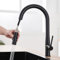 Auralum Kitchen Tap, Matt Black Kitchen Taps Mixer with Pull Out Spray, Stainless Steel Kitchen Sink Faucet 1 Hole 360° Swivel Spout Kitchen & Bar Taps