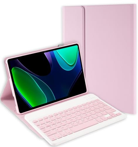 Jeloyutek Tastiera Cover per Xiaomi Pad 6 11, Custodia con Staccabile Italiano ‎QWERTY Tastiera per Xiaomi Pad 6 11 2023, Rosa