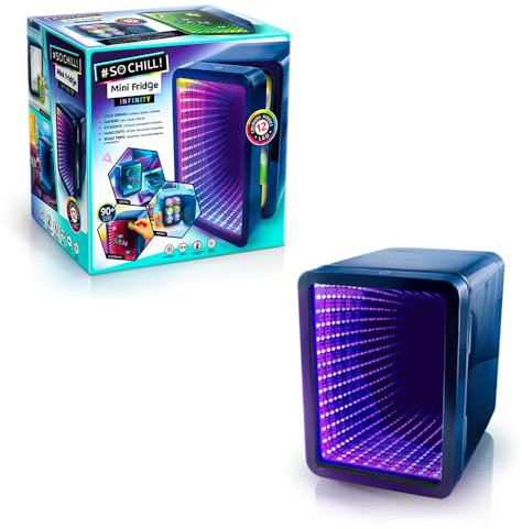 Canal Toys – So Chill Mini Fridge Infinity INF 041– Mini Kühlschrank mit LED-Spiegel – Kosmetik Kühlschrank für Skincare & Getränke – USB-Kühlung für Büro & Reisen