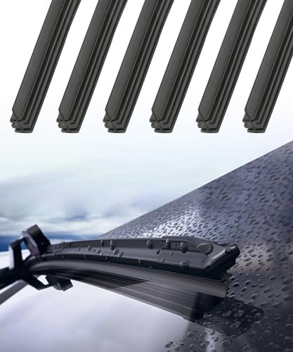 Flaconi 6PCS Scheibenwischer Gummi Wischergummi für Auto,Scheibenwischergummi Ersatz,Scheibenwischergummi Heckscheibenwischer Autowischer,Geeignet für die Front-und Heckscheiben der Meisten Fahrzeuge