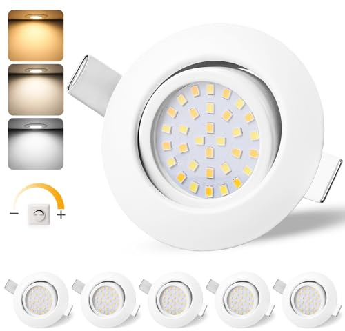 GeyouLux LED Einbaustrahler 230V IP44, 65-75mm EinbauØ Dimmbar Deckenspots